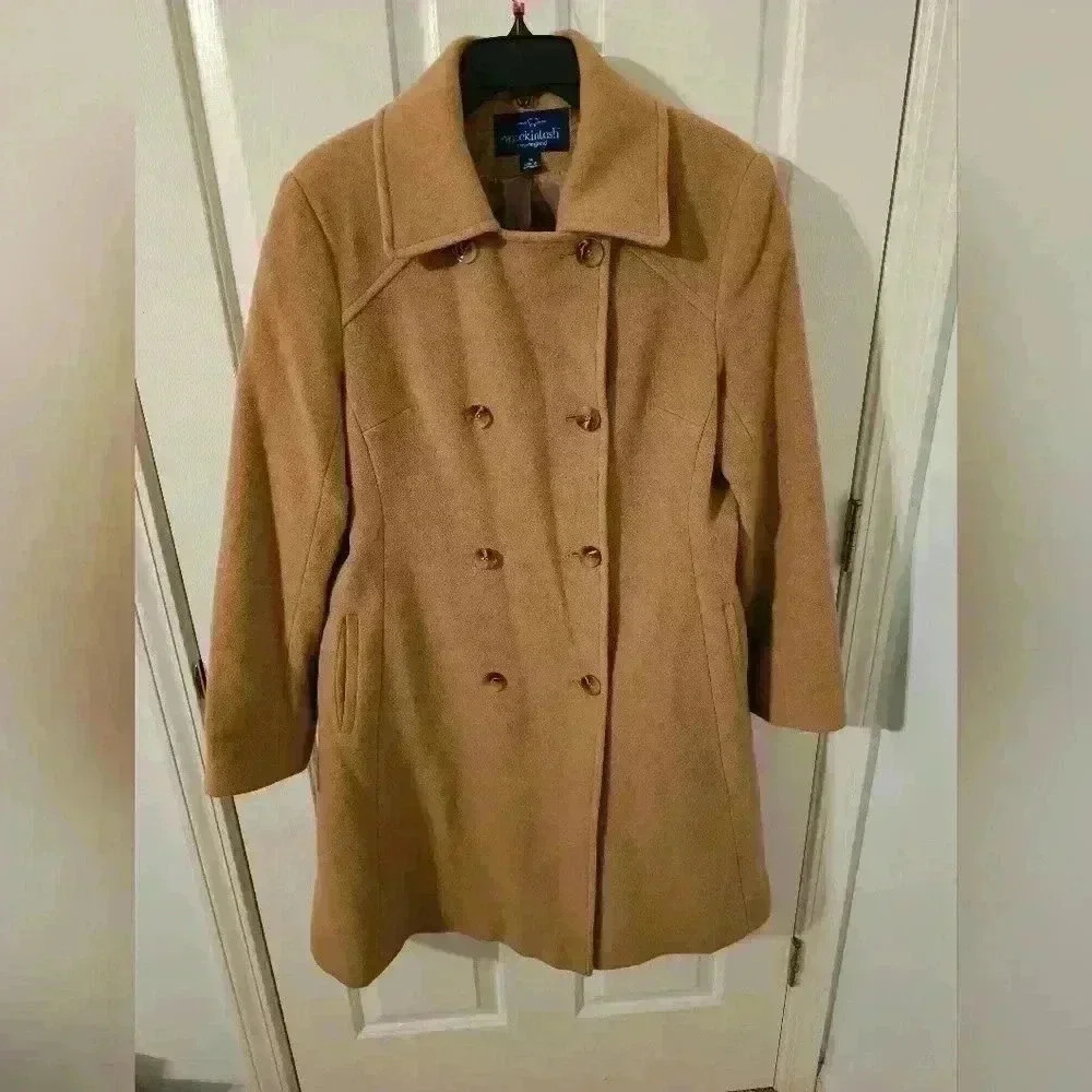 Mackintosh Vintage 80% Wool Tan Winter Jacket Coat Size 14